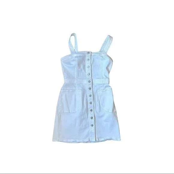 Express Dresses Express Womens Small White Denim Snap Button